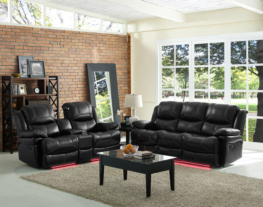 New Classic Flynn Power Sofa (Lights) in Premier Black