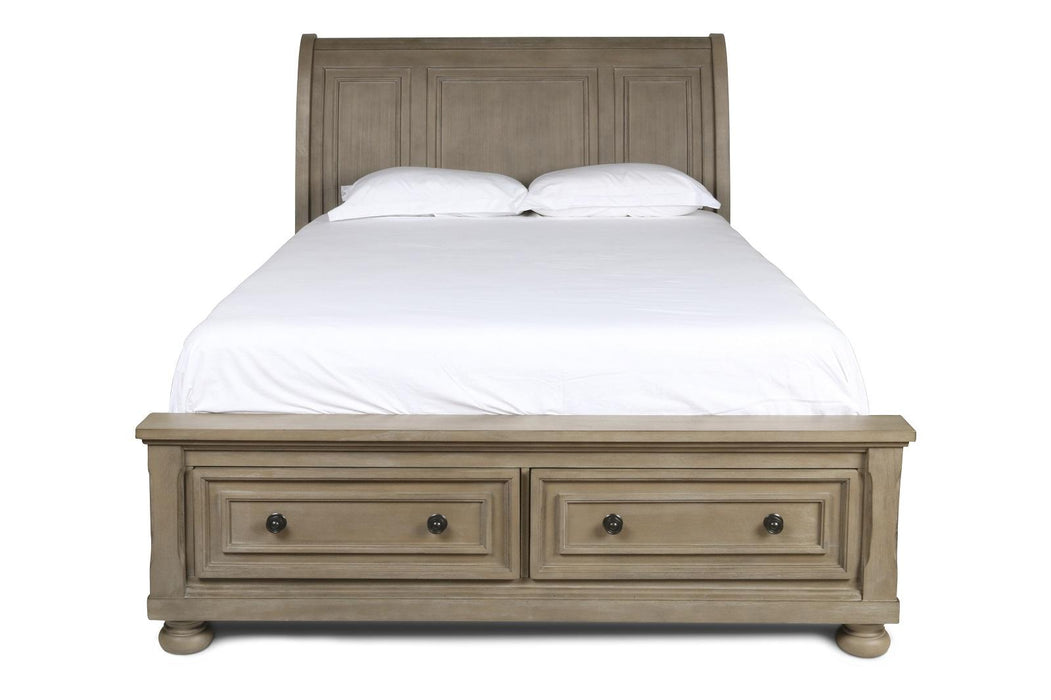 New Classic Furniture Allegra King Storage Bed in Pewter