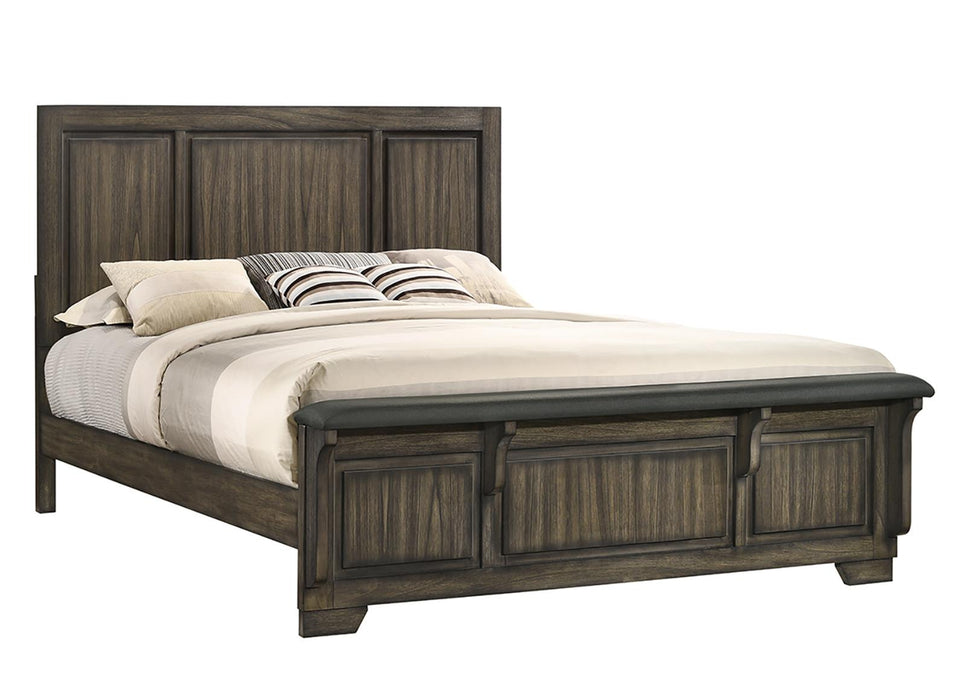 New Classic Furniture Ashland Queen Panel Bed in Rustic Brown