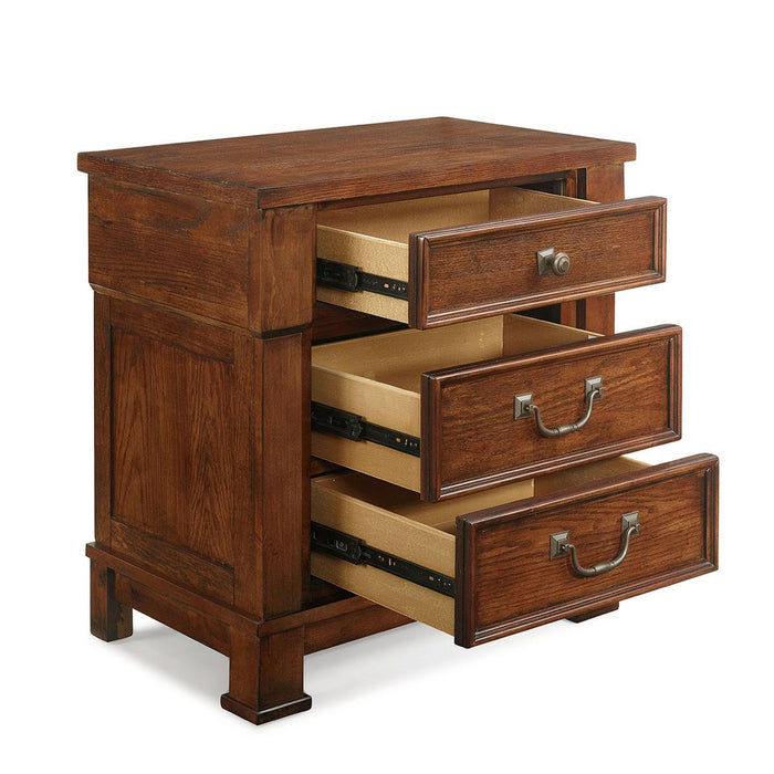 New Classic Furniture Providence 3 Drawer Nightstand in Dark Oak