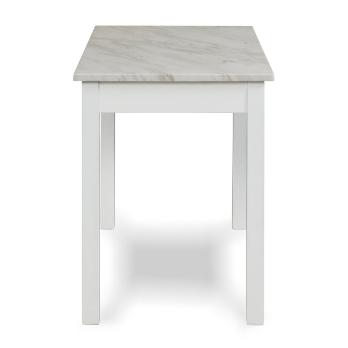 CELESTE DESK W/WHITE/GRAY FAUX MARBLE TOP-WHITE BASE