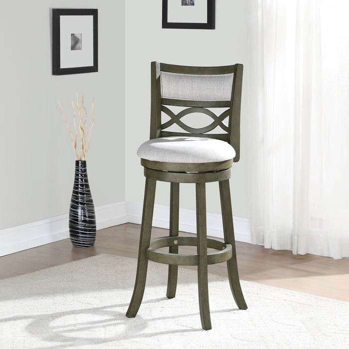 Manchester 29" Bar Stool W/Fabric Cushions-Gray