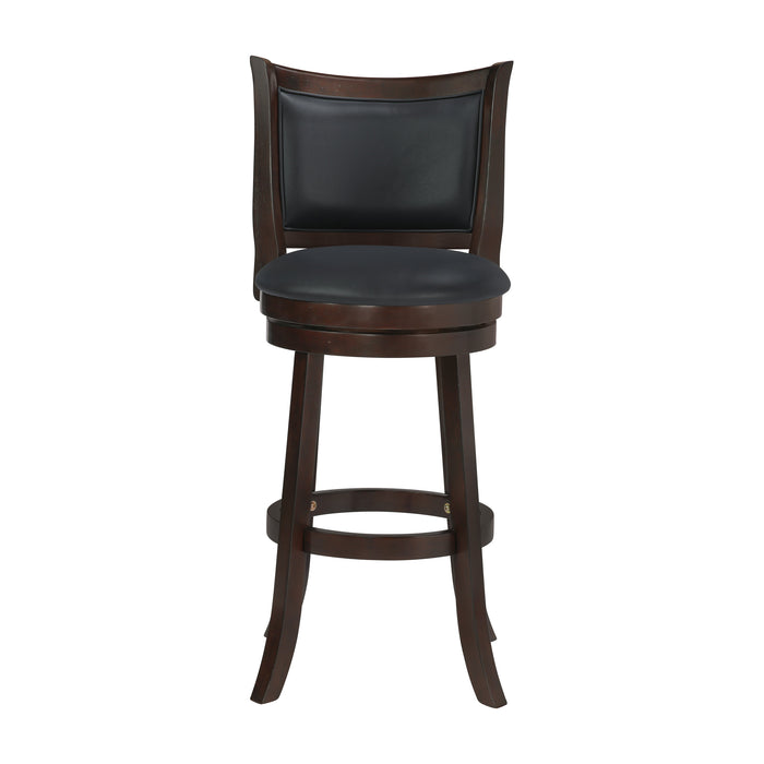 Bristol 29" Bar Stool W/Black Pu Cushions-Dk Brown