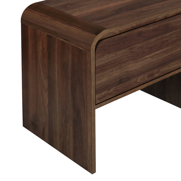 Mara One Drawer End Table / Bedside Table-Walnut