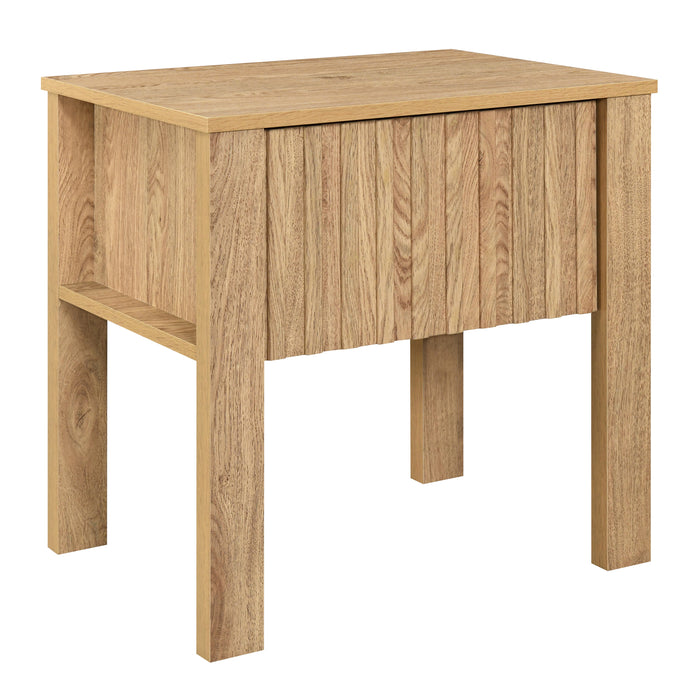 Thayer One Drawer End Table/Bedside Table-Natural