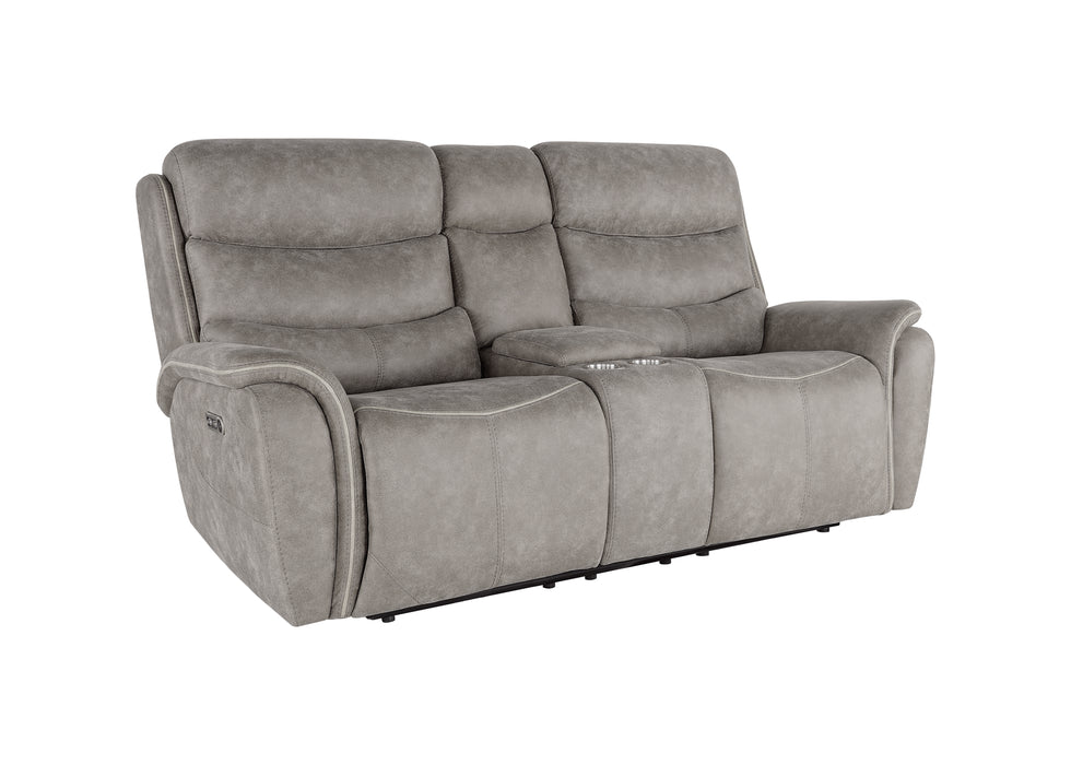 Kamari Console Loveseat W/Pwr Hr & Fr-Gray