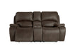 Brookings Console Loveseat W/Pwr Hr & Fr-Brown