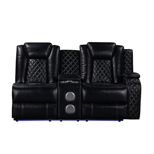 Orion Ii Raf Console Loveseat W/1 Recliner-Black