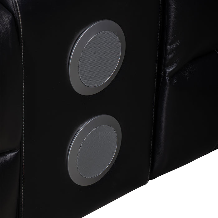 Orion Ii Raf Console Loveseat W/1 Recliner-Black