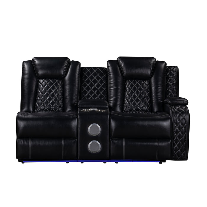 Orion Ii Raf Console Loveseat W/ Pwr Fr & Hr-Black