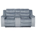 Willow Console Loveseat W/ Dual Recliners-Gray