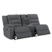 Redondo Laf Console Loveseat W/ 2 Recliners Pwr Fr-Dk Gray