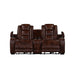 Chester Reclining Console Loveseat W/Pwr Hr & Fr-Brown