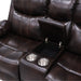 Kellen Console Loveseat W/ Dual Recliners-Brown