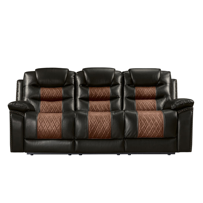 Nikko Sofa W/Dual Recliner-Brown