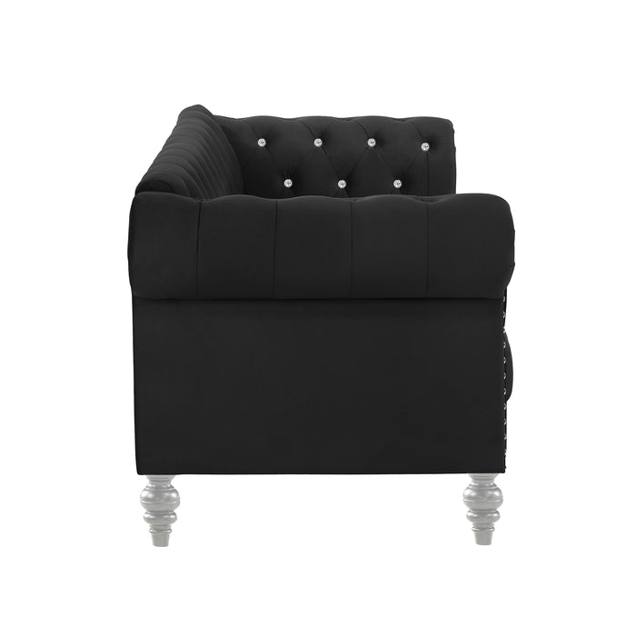 Emma Crystal Loveseat-Black