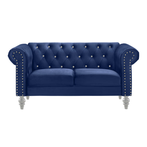 Emma Crystal Loveseat-Royal Blue