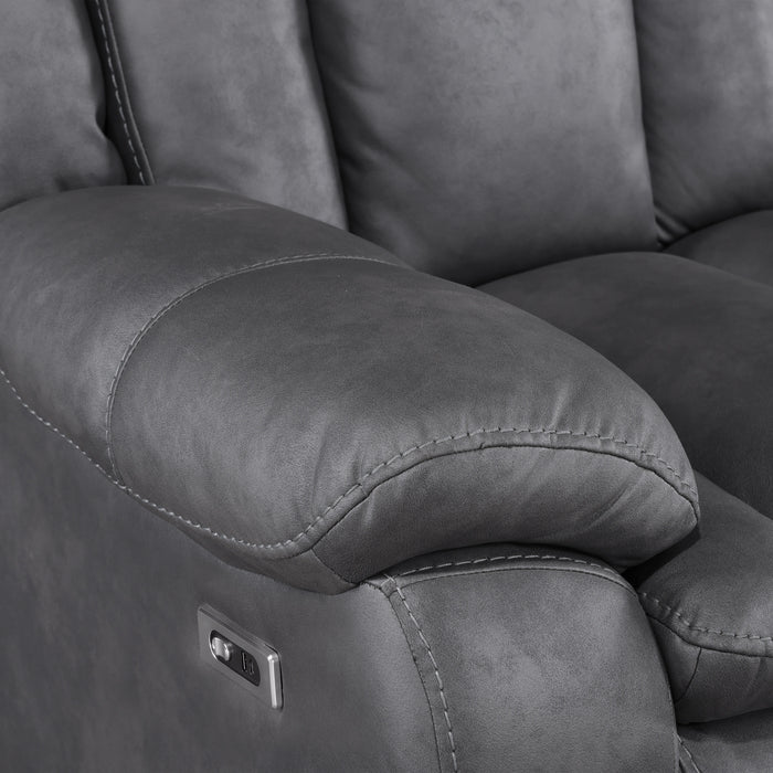 Morello Console Loveseat W/Pwr Fr-Gray