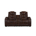 Chester Reclining Console Loveseat-Brown