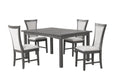 Flair 60" Dining Table & 4 Chairs (5 Pc Set)-Gray
