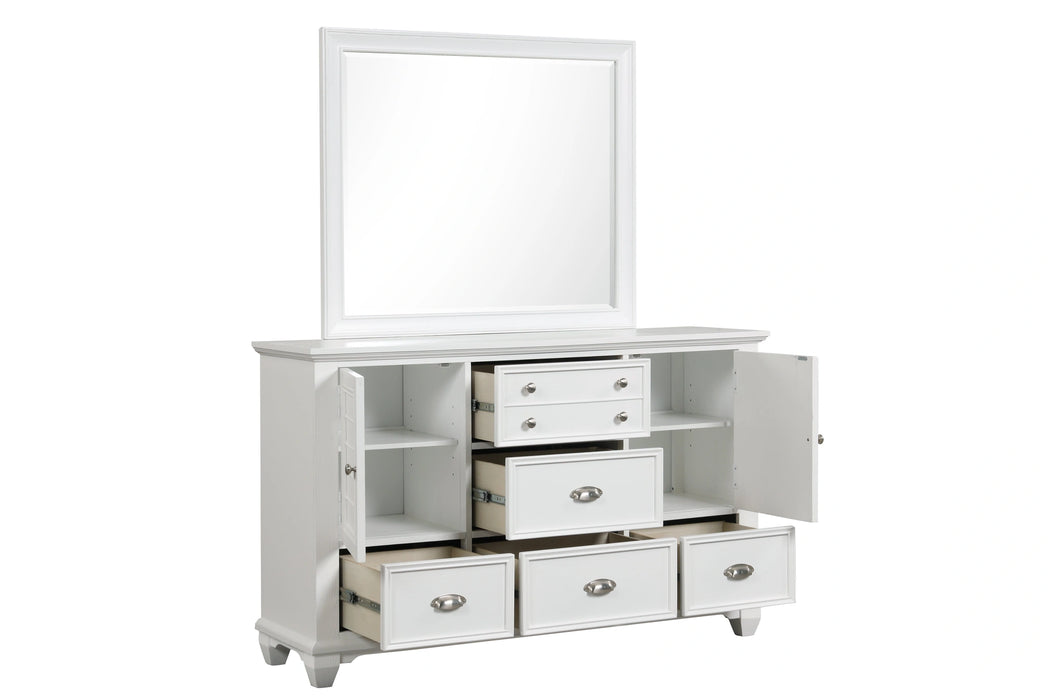 Jamestown Landscape Mirror- White