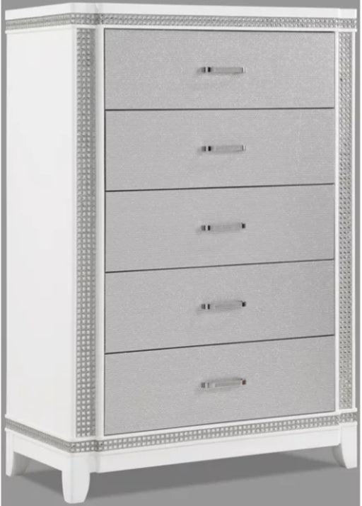 Crown Mark Furniture Ariane Chest in Silver and White image