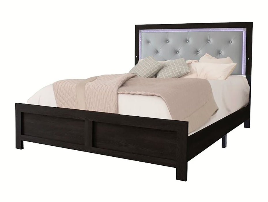 Crown Mark Furniture Jaylen King Upholstered Panel Bed in Black image