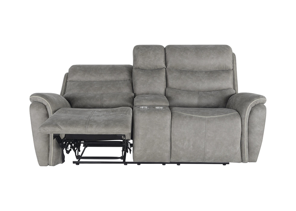 Kamari Console Loveseat W/ Dual Recliners-Gray