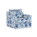 Sylvie Swivel Chair-Blue And White Print