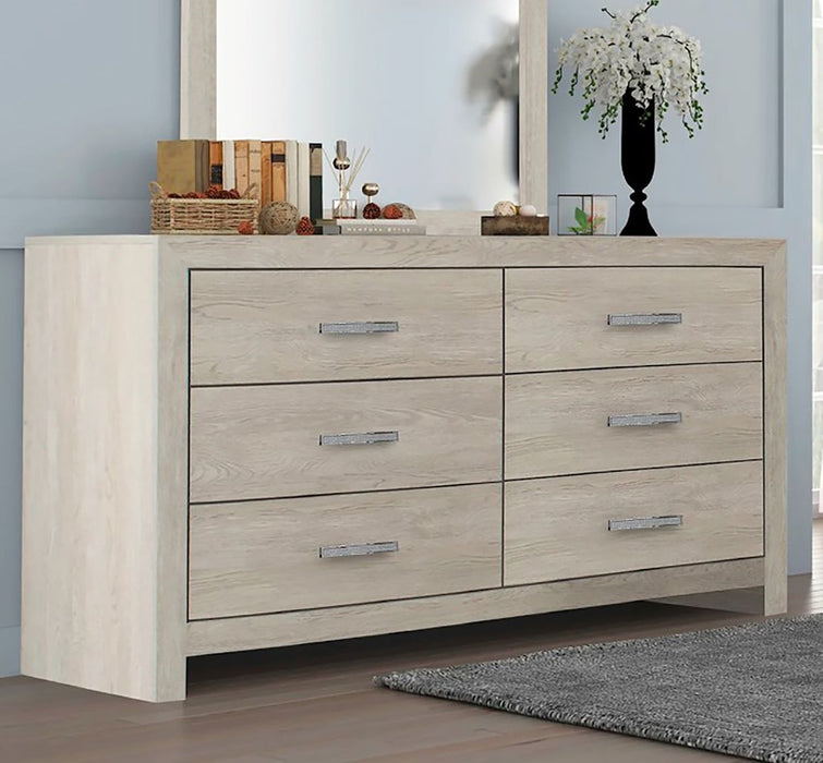 Crown Mark Furniture Jaylen 6 Drawer Dresser in Gray