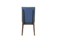 Maggie Dining Chair W/Blue Cushion-Walnut