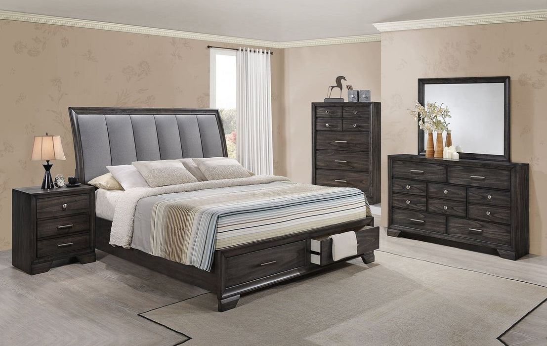 Crown Mark Jaymes Queen Storage Bed in Dark Brown