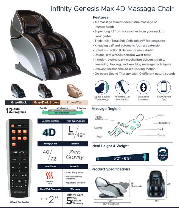 Infinity Genesis Max 4D Massage Chair in Black