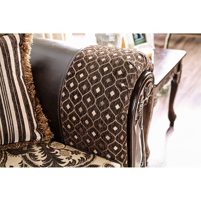 Quirino Light Brown/Dark Brown Love Seat